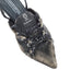 Distressed Denim Lace-Up Sneaker Heels