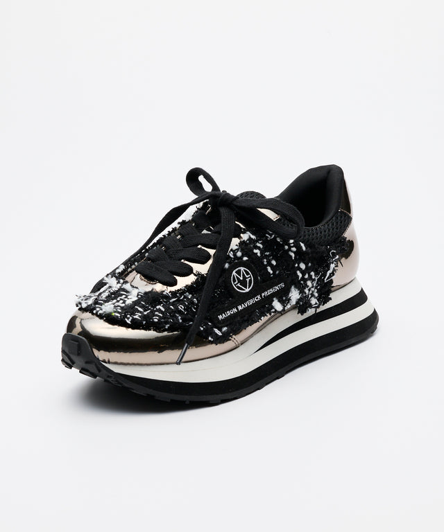 Tweed Ancestor Dad Sneaker - Black