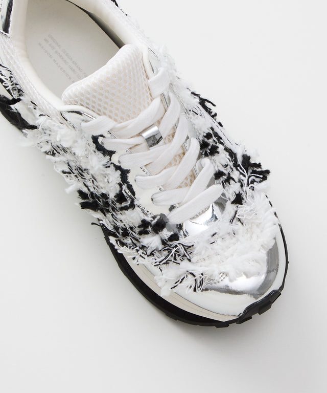 Tweed Ancestor Dad Sneaker - White