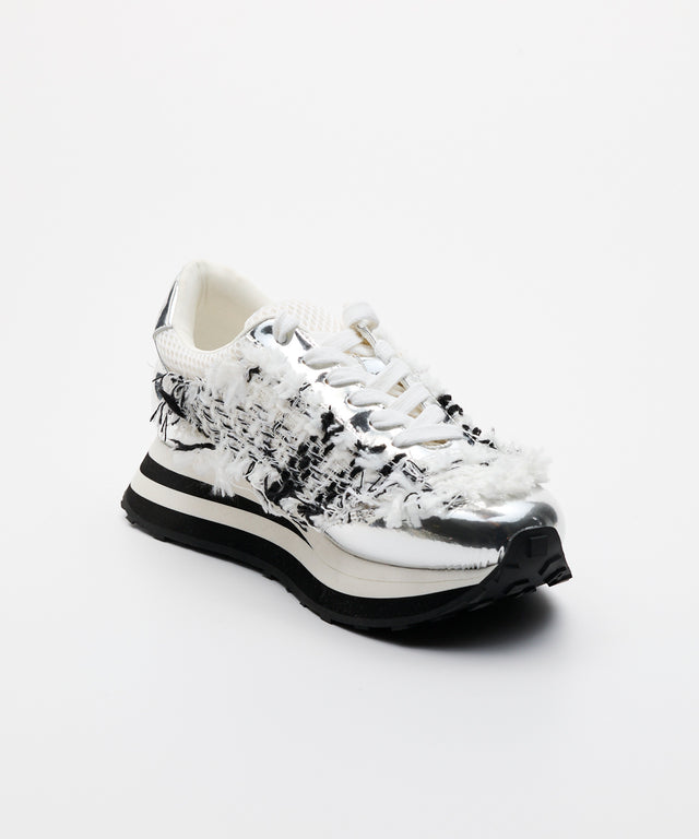 Tweed Ancestor Dad Sneaker - White