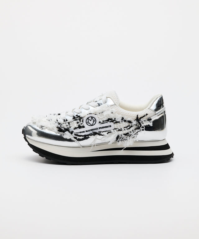 Tweed Ancestor Dad Sneaker - White