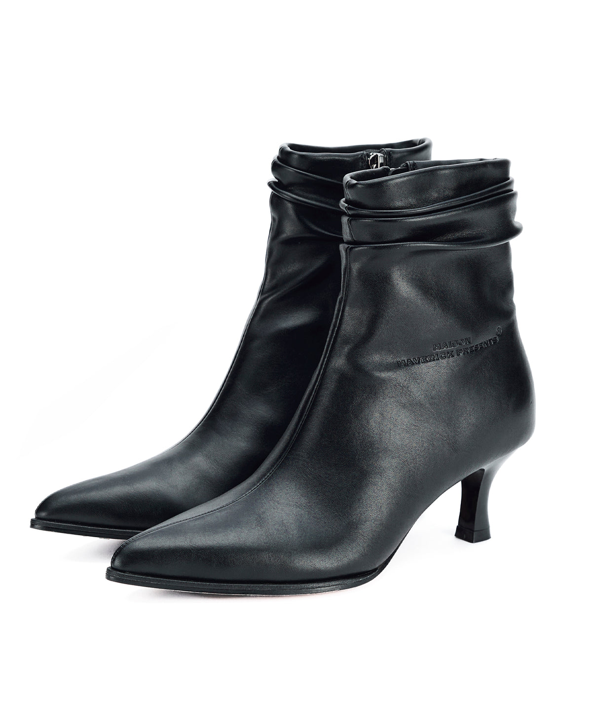 Scrunch Leather Ankle Boots