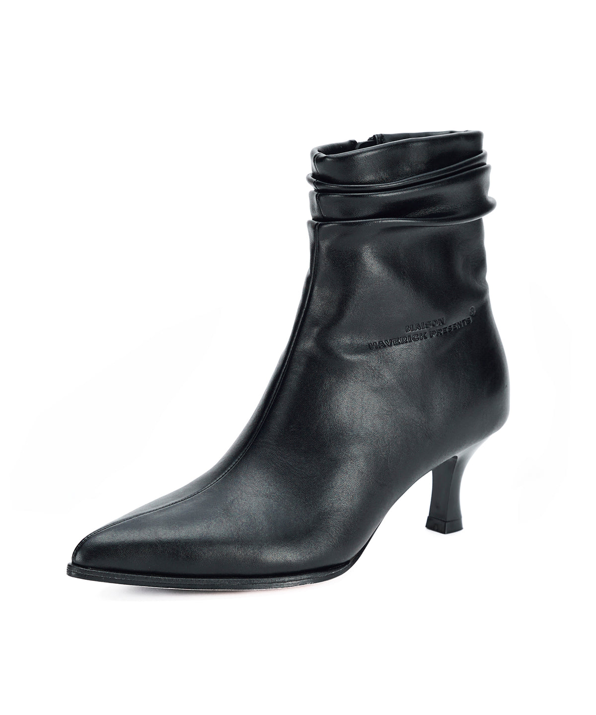 Scrunch Leather Ankle Boots