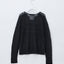 See-through mesh knit sequin logo pullover