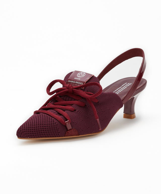 Knit Lace-Up Sneaker Heels