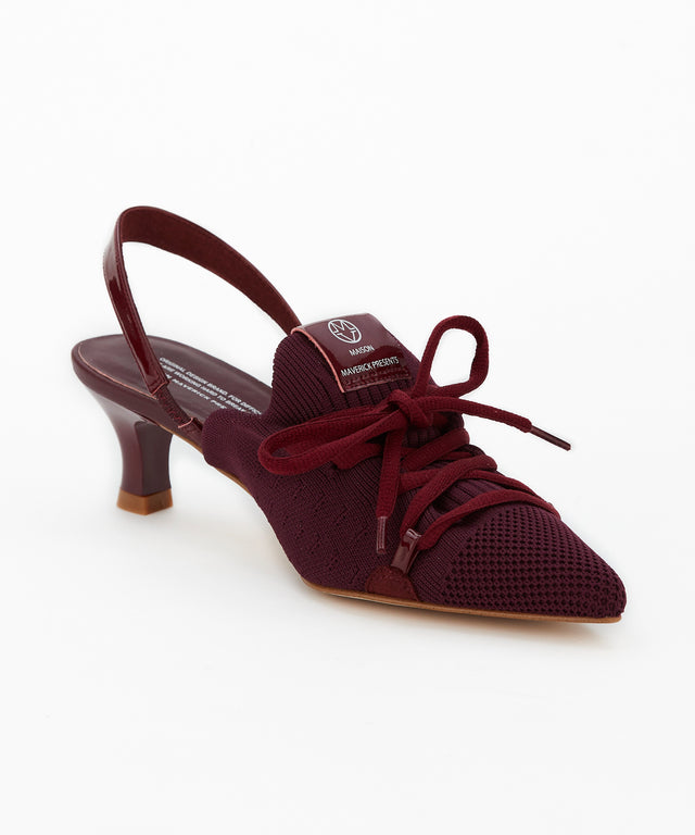 Knit Lace-Up Sneaker Heels