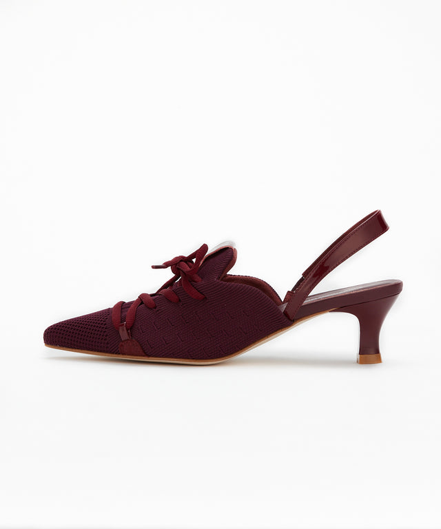 Knit Lace-Up Sneaker Heels