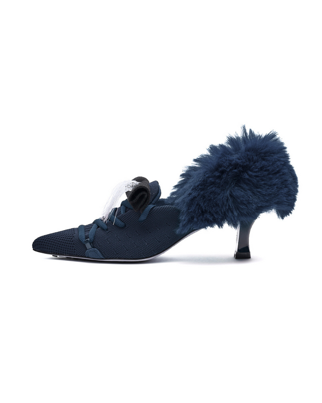 Furry Heel Pumps
