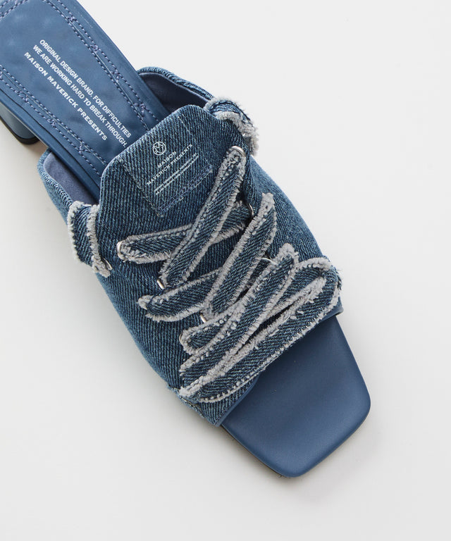 Denim Mule Sandals - Indigo