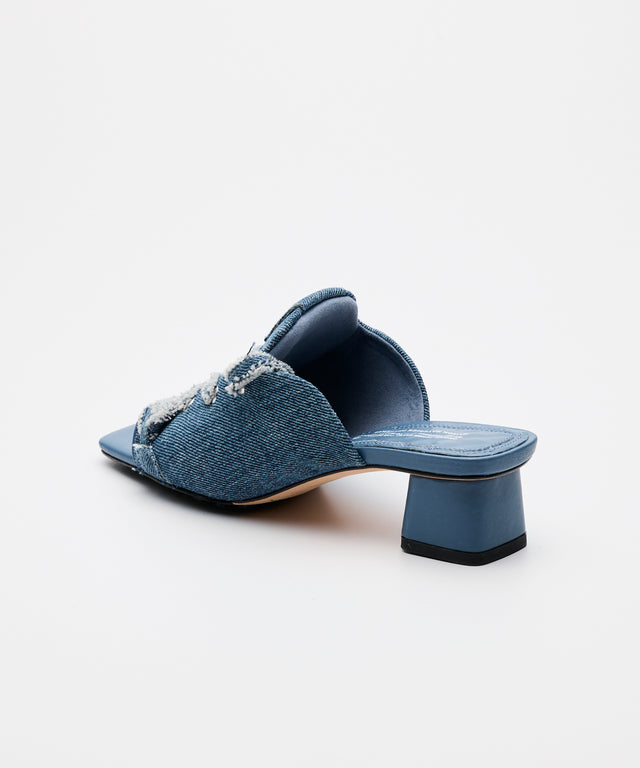 Denim Mule Sandals - Indigo