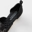 Lace-Up Denim Pumps - Black