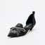 Lace-Up Denim Pumps - Black