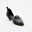 Lace-Up Denim Pumps - Black