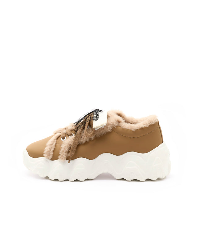 Fur-Trimmed Chunky Sneakers
