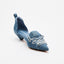Lace-Up Denim Pumps - Indigo