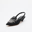 Denim Lace-Up Sneaker Heel - Black