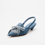 Denim Lace-Up Sneaker Heel - Indigo