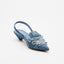 Denim Lace-Up Sneaker Heel - Indigo