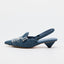 Denim Lace-Up Sneaker Heel - Indigo