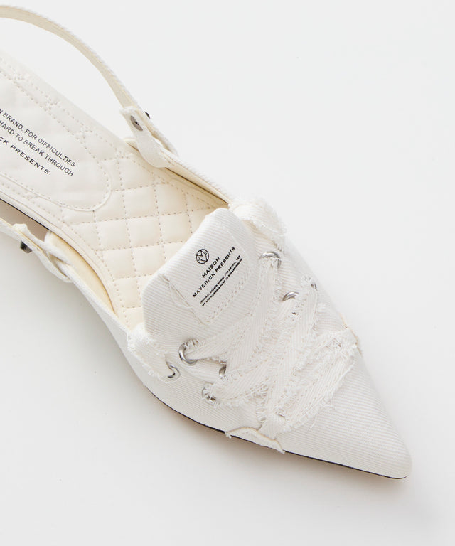 Denim Lace-Up Sneaker Heel