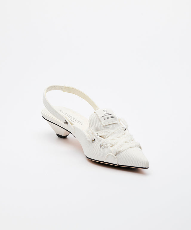 Denim Lace-Up Sneaker Heel