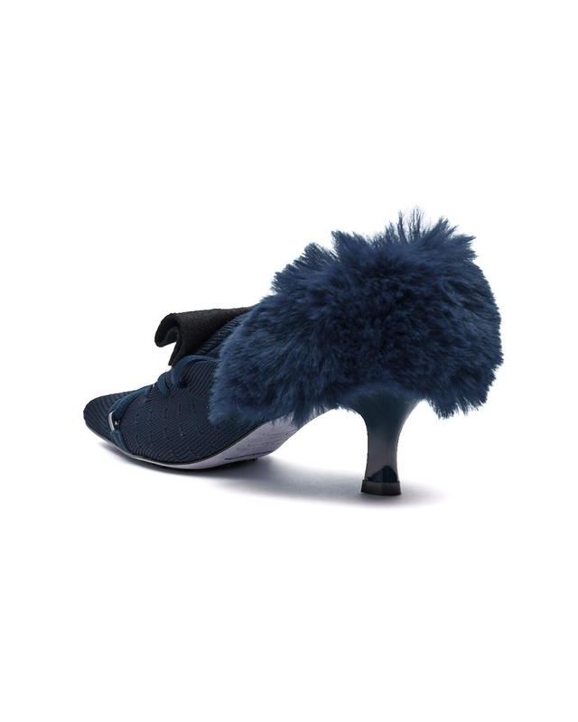 Furry Heel Pumps