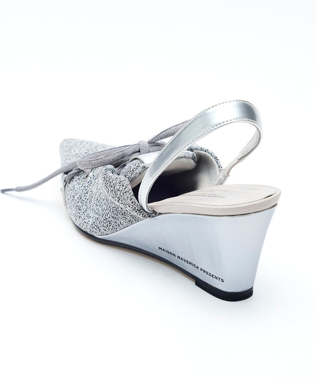 Knit Lace-Up Sneaker Wedges