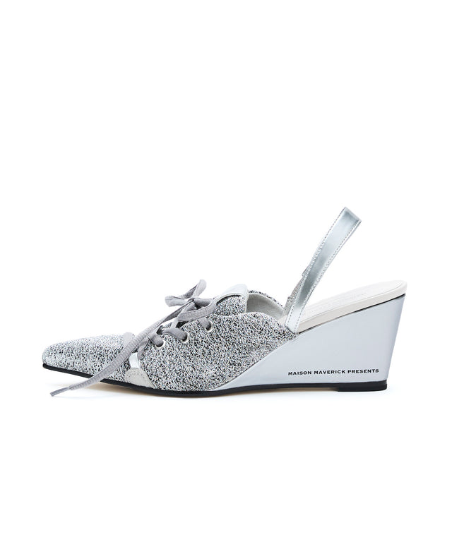 Knit Lace-Up Sneaker Wedges