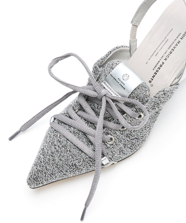 Knit Lace-Up Sneaker Wedges