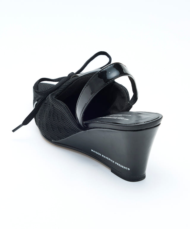 Knit Lace-Up Sneaker Wedges