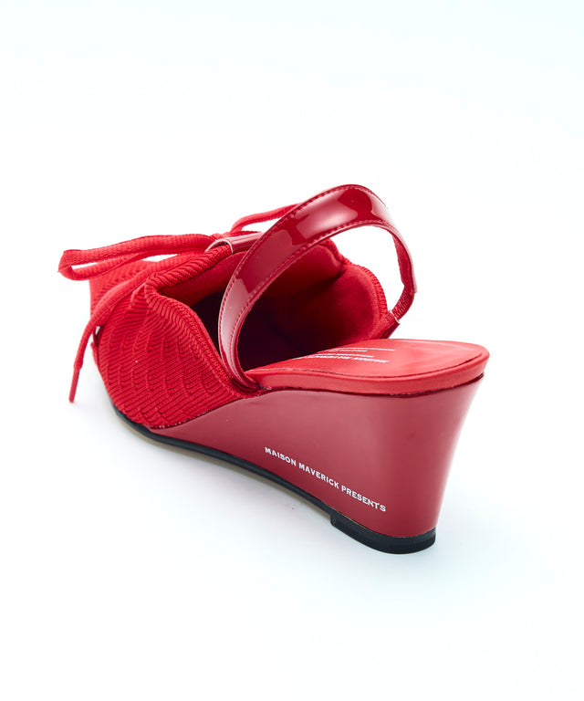 Knit Lace-Up Sneaker Wedges