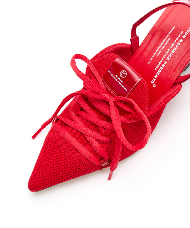 Knit Lace-Up Sneaker Wedges