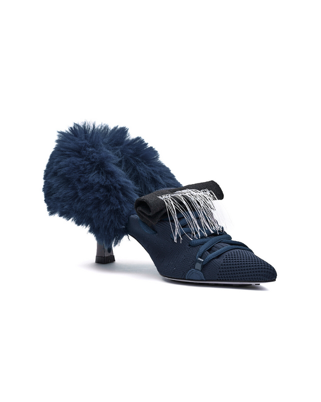 Furry Heel Pumps