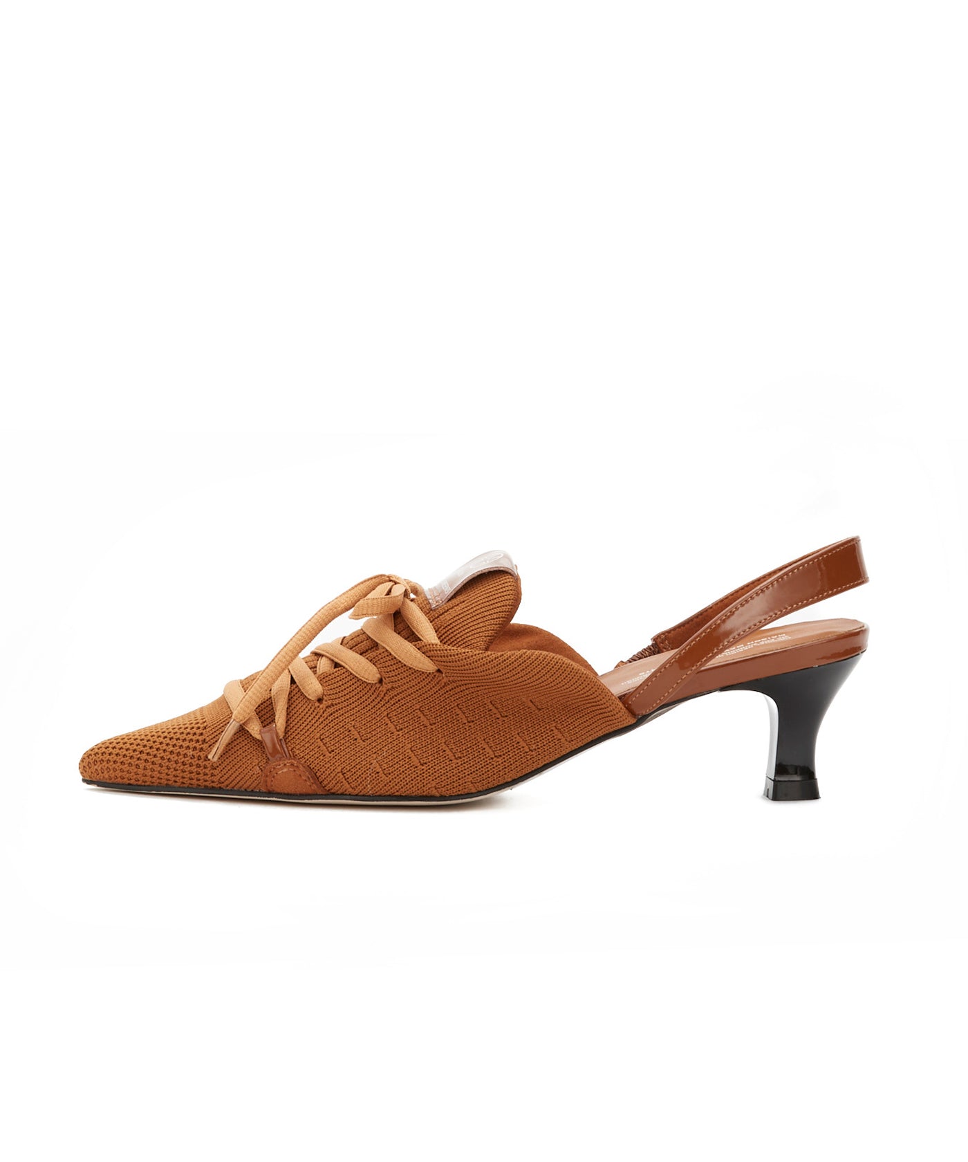 Knit Lace-Up Sneaker Heels