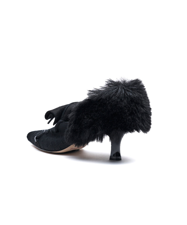 Furry Heel Pumps