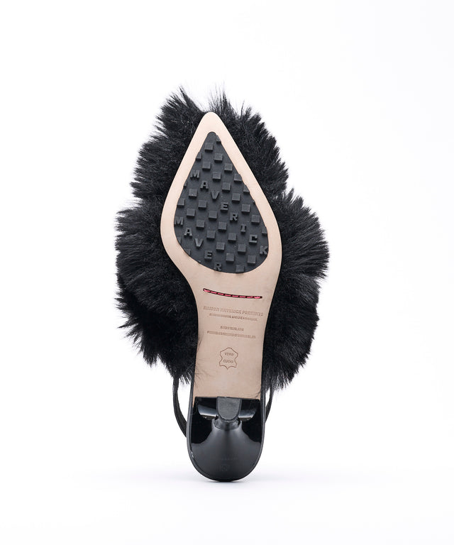 Furry Slingback Pumps