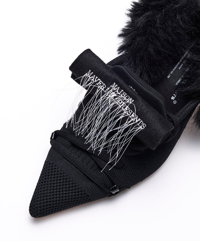 Furry Heel Pumps