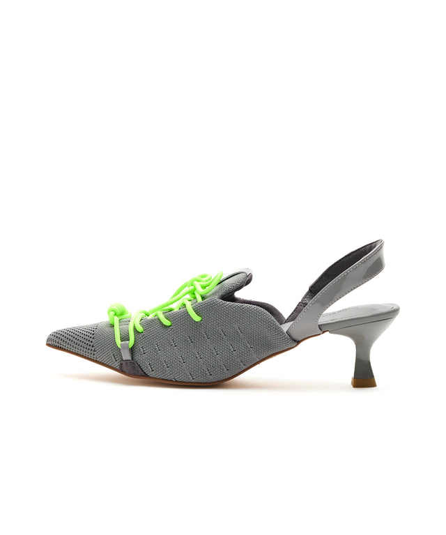 Knit Lace-Up Sneaker Heels