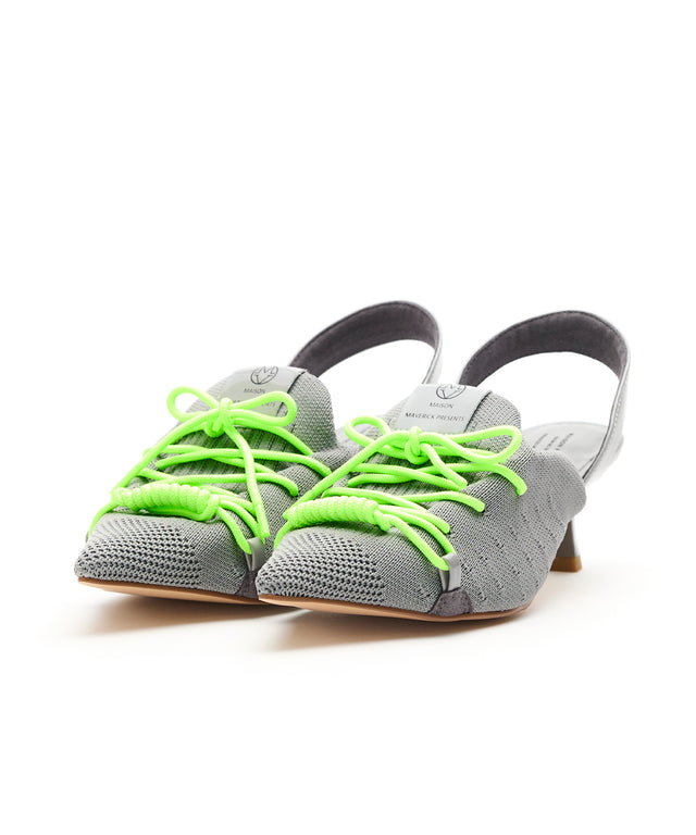 Knit Lace-Up Sneaker Heels