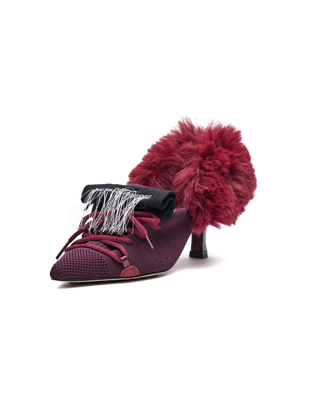 Furry Heel Pumps