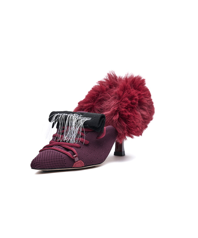 Furry Heel Pumps