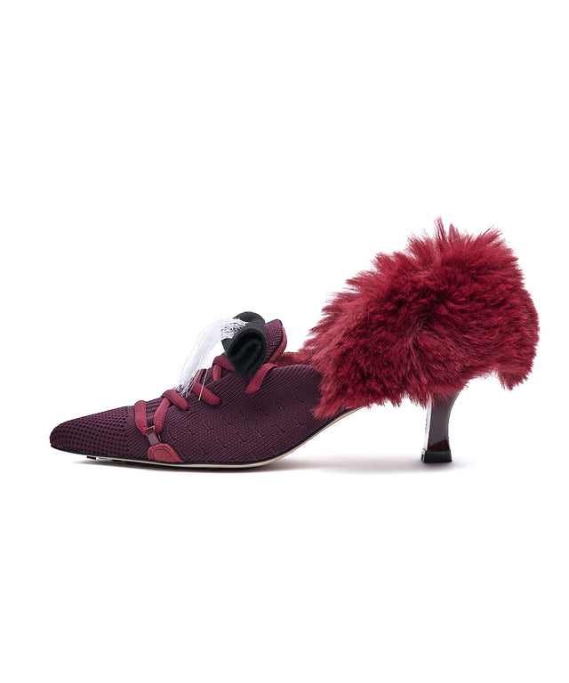 Furry Heel Pumps