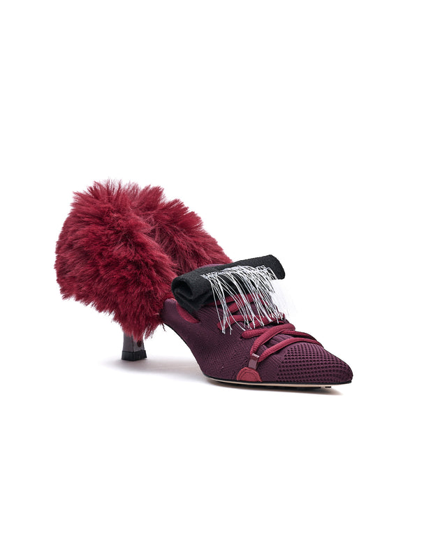 Furry Heel Pumps