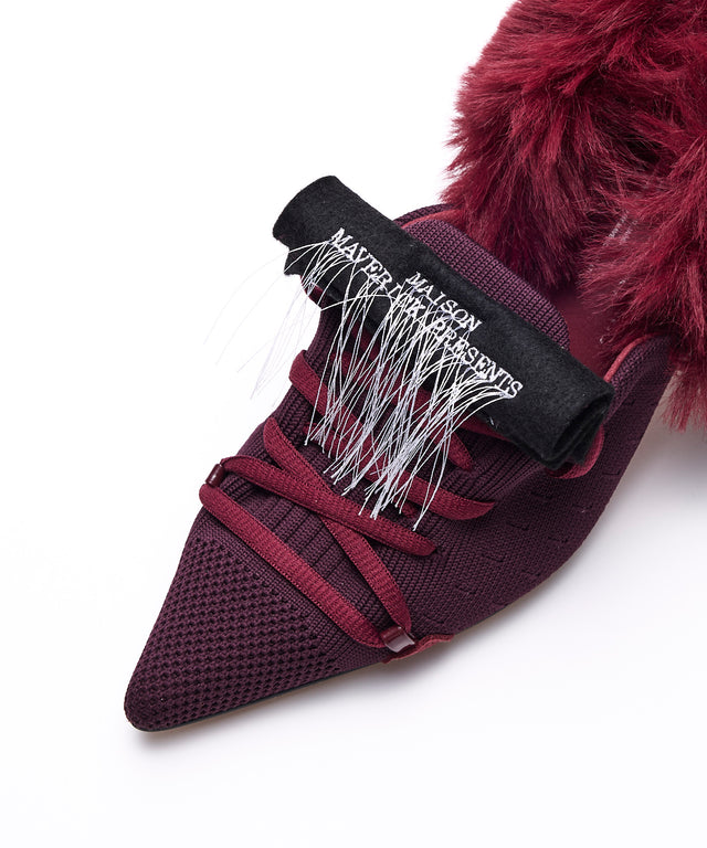 Furry Heel Pumps