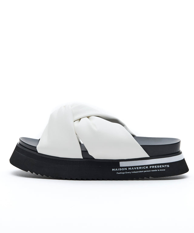 Crossed Puff Sandals