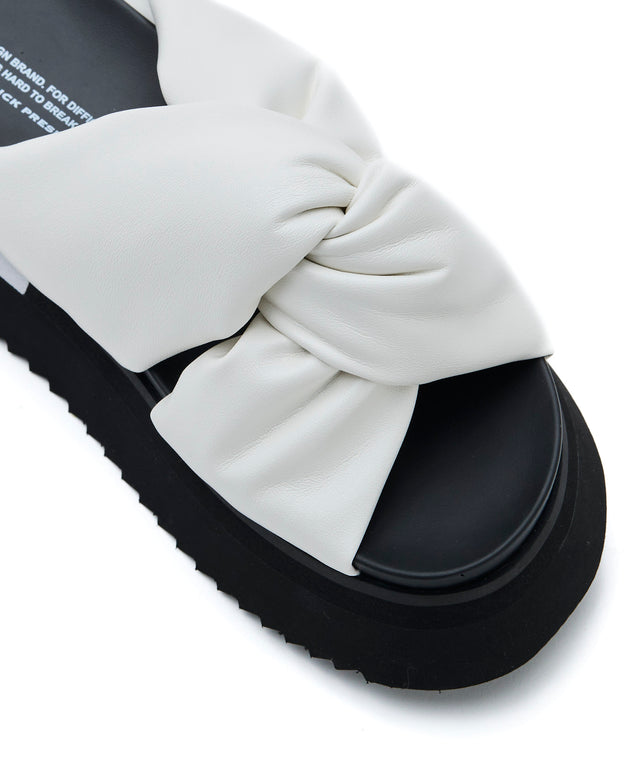Crossed Puff Sandals