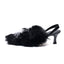 Furry Slingback Pumps