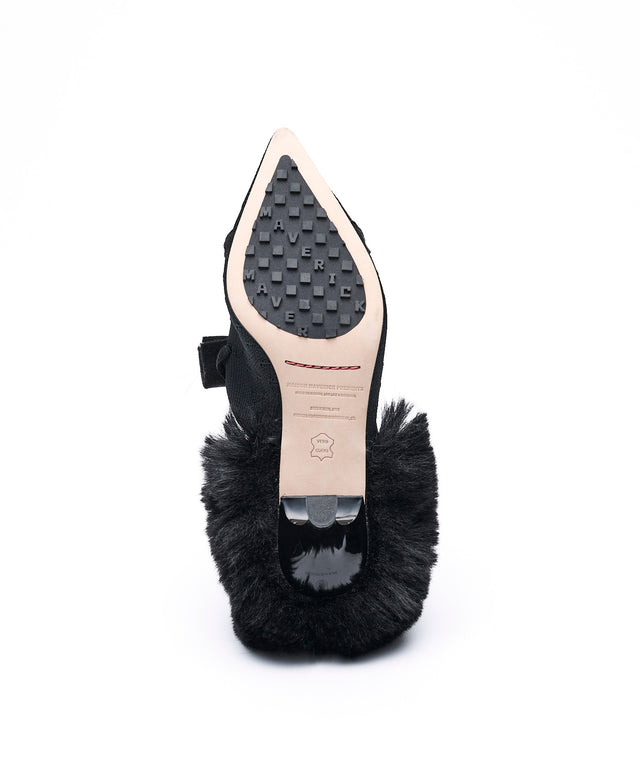 Furry Heel Pumps