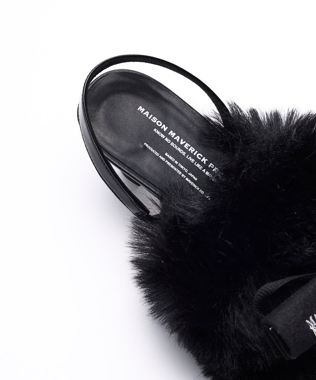 Furry Slingback Pumps