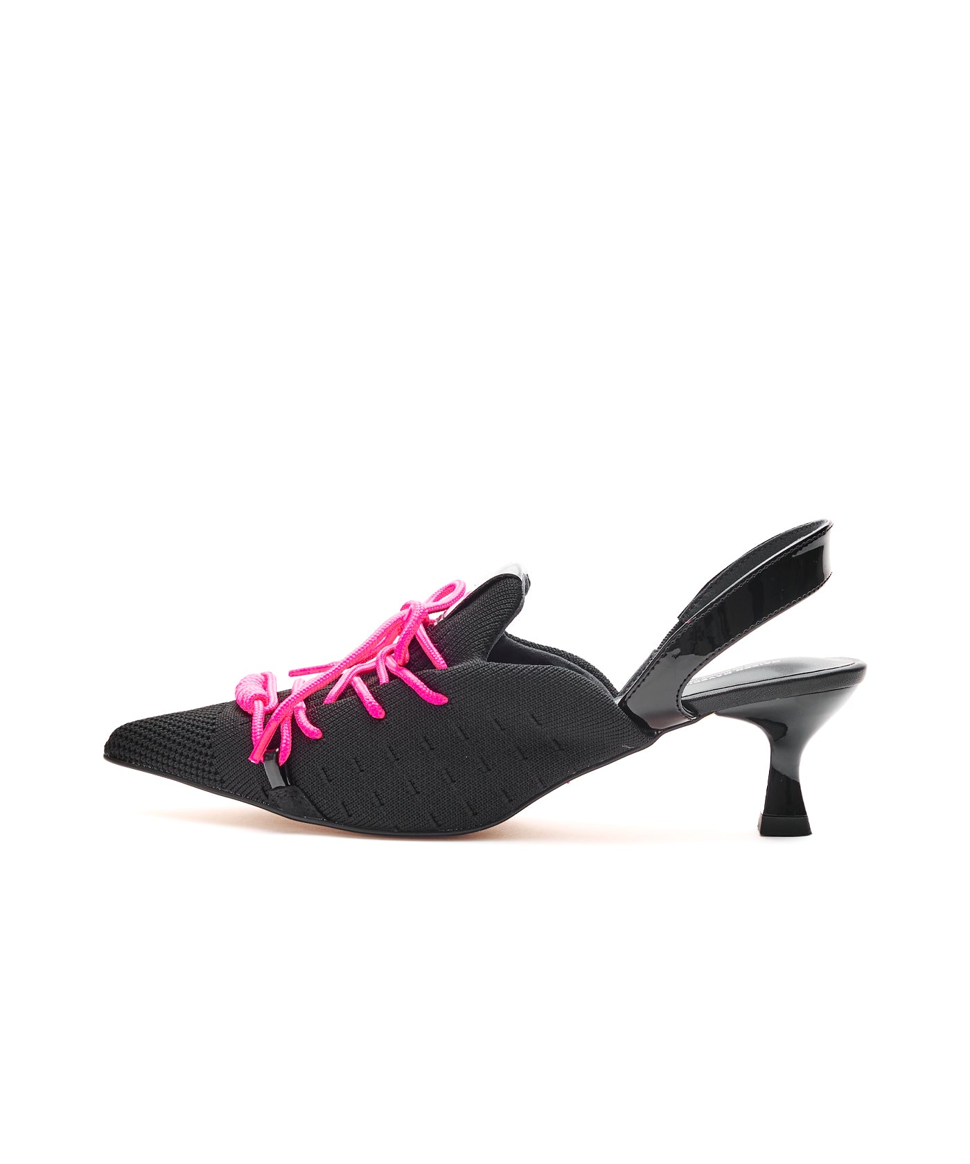 Knit Lace-Up Sneaker Heels
